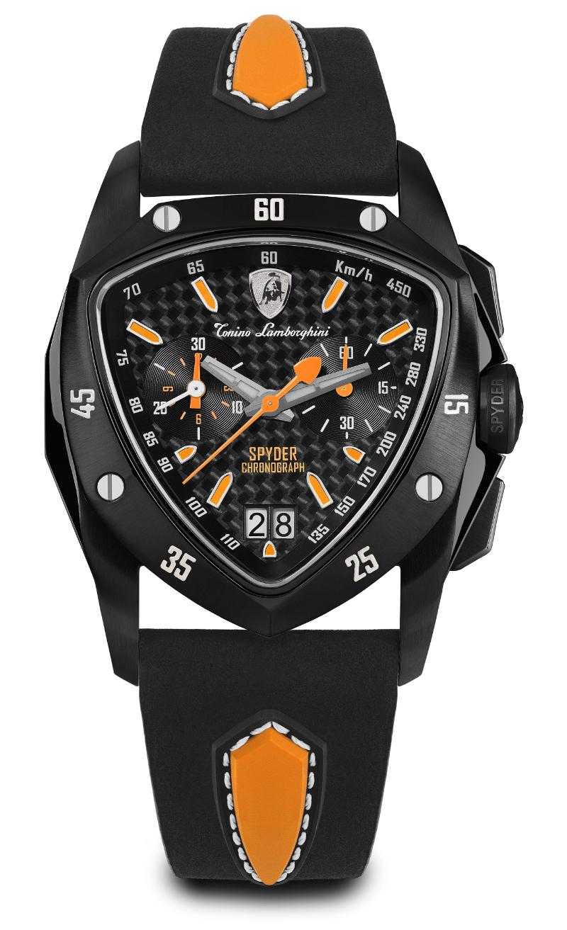 Tonino Lamborghini Swiss Made Spyder Quartz  Black Dial Analog Watch For Gents -  TLF-A13-6