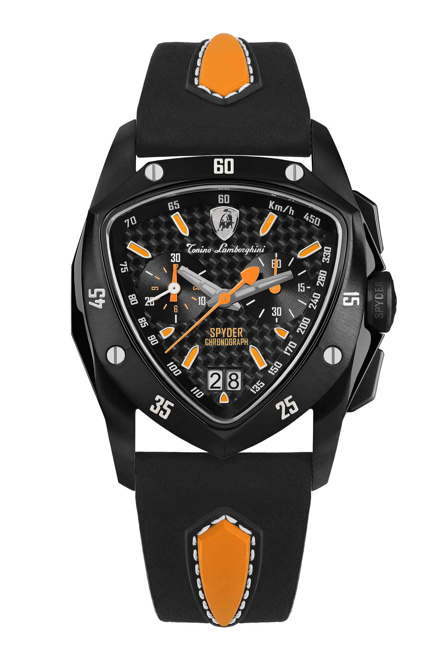 Tonino Lamborghini New Spyder Black With  Superluminova on hours &amp; minute hands Dial  Watch For Men - TLF-A13-6