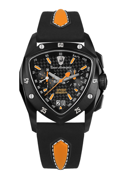 Tonino Lamborghini New Spyder Black With  Superluminova on hours &amp; minute hands Dial  Watch For Men - TLF-A13-6
