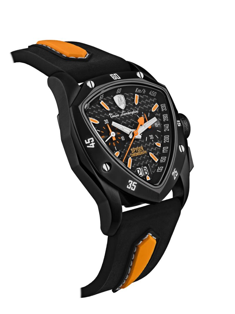 Tonino Lamborghini Swiss Made Spyder Quartz  Black Dial Analog Watch For Gents -  TLF-A13-6