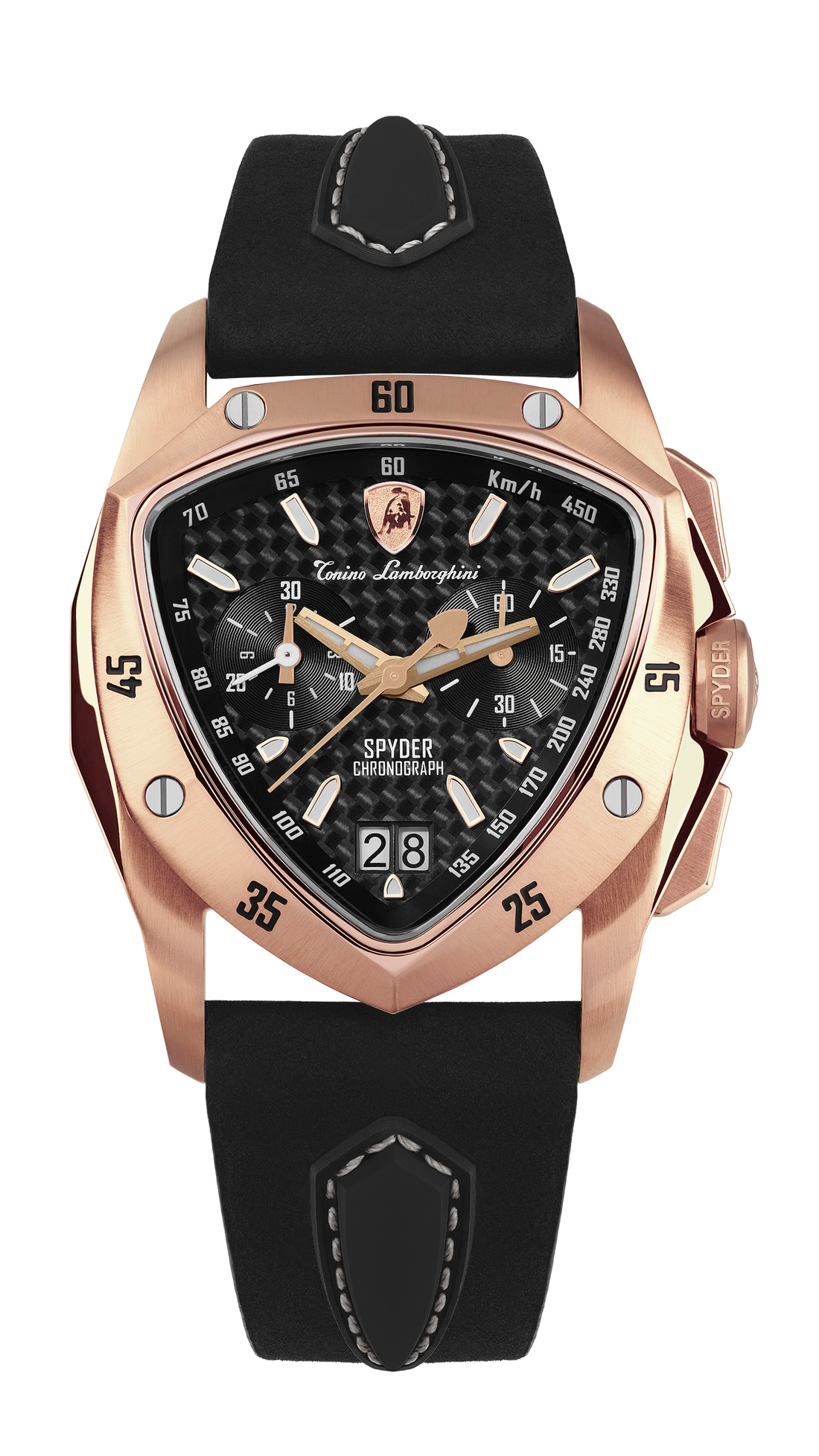 Tonino Lamborghini New Spyder Black With  Superluminova on hours &amp; minute hands Dial  Watch For Men - TLF-A13-8