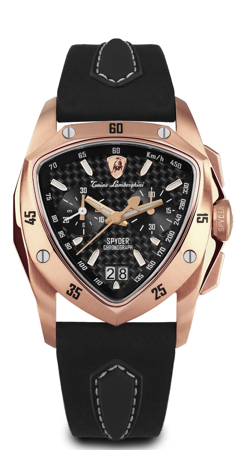 Tonino Lamborghini Swiss Made Spyder Quartz  Black Dial Analog Watch For Gents -  TLF-A13-8