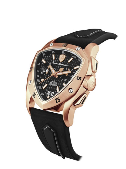 Tonino Lamborghini Swiss Made Spyder Quartz  Black Dial Analog Watch For Gents -  TLF-A13-8