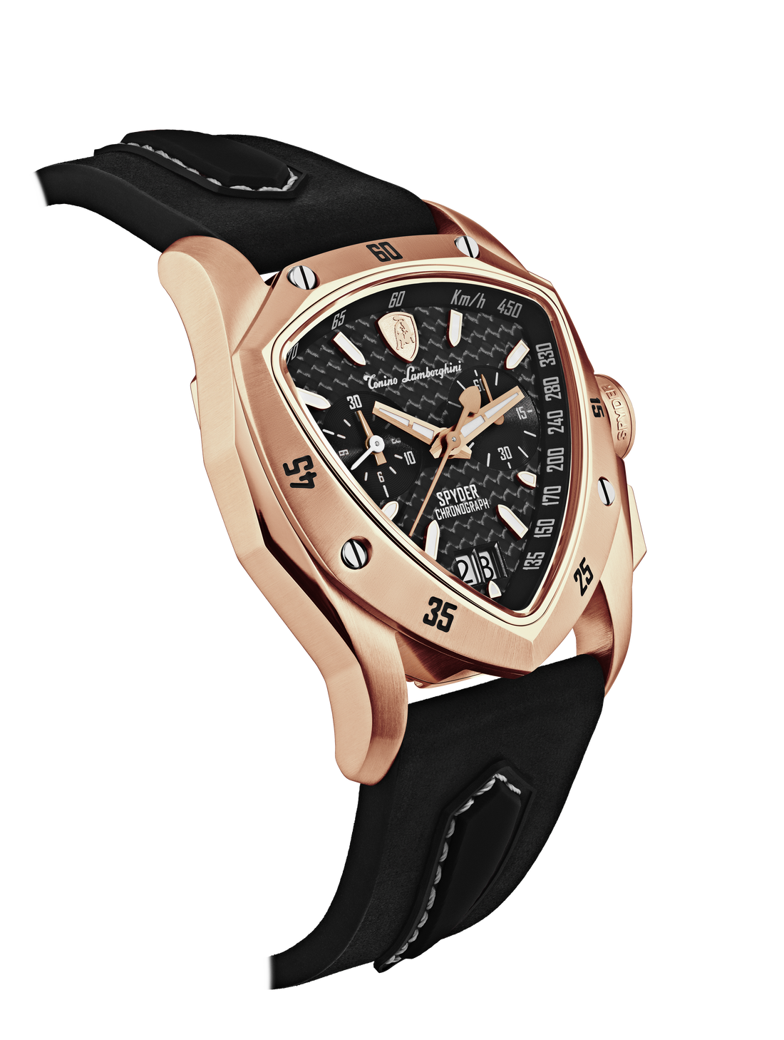 Tonino Lamborghini New Spyder Black With  Superluminova on hours &amp; minute hands Dial  Watch For Men - TLF-A13-8