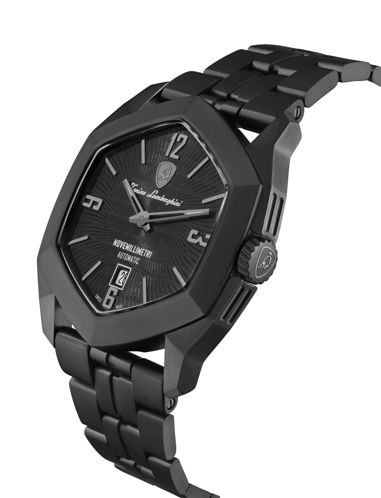 Tonino Lamborghini Novemillimetri Black With Patterned and Laquered dial Watch For Men - TLF-T08-2-B