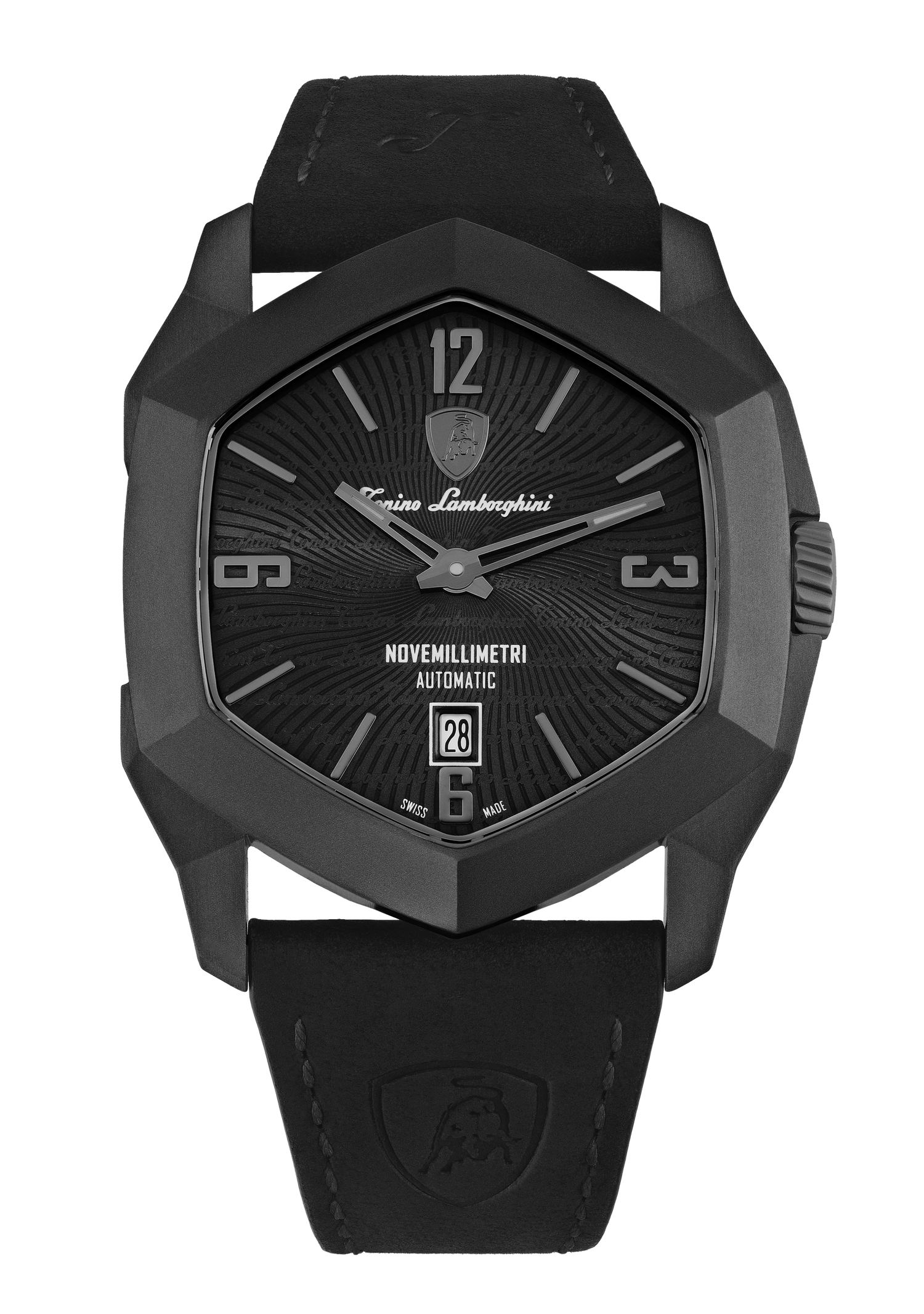 Tonino Lamborghini Novemillimetri Black With Patterned and Laquered dial Watch For Men - TLF-T08-2