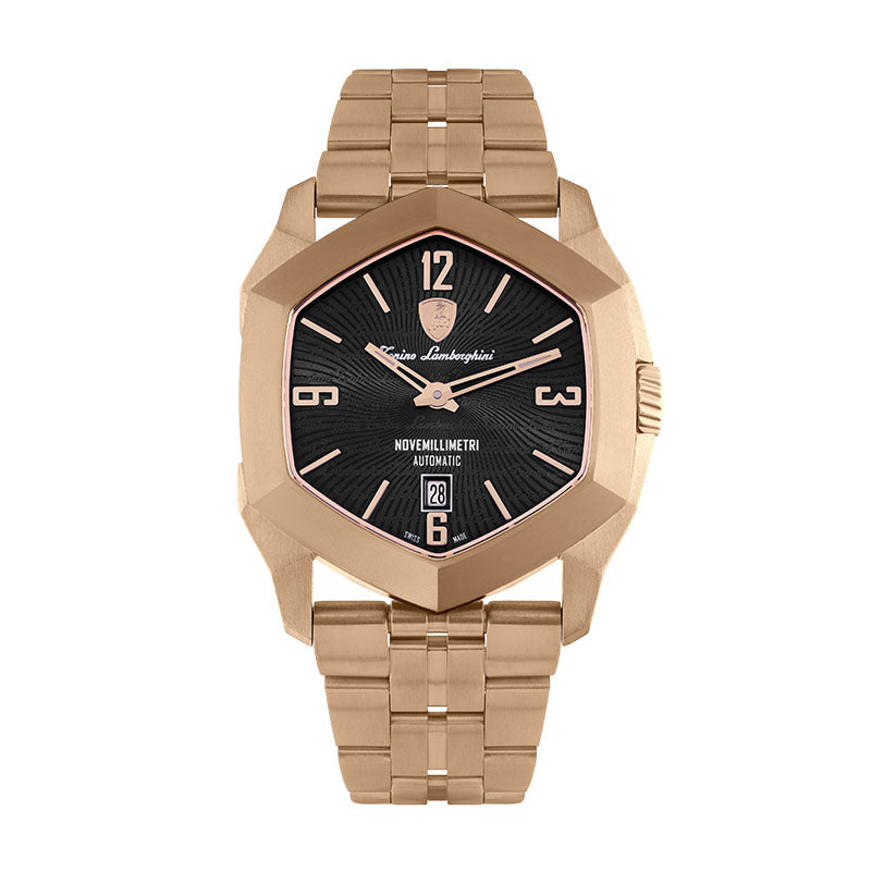 Tonino Lamborghini Novemillimetri Black With Patterned and Laquered dial Watch For Men - TLF-T08-4-B