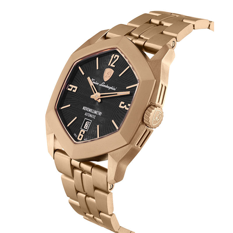 Tonino Lamborghini Novemillimetri Black With Patterned and Laquered dial Watch For Men - TLF-T08-4-B