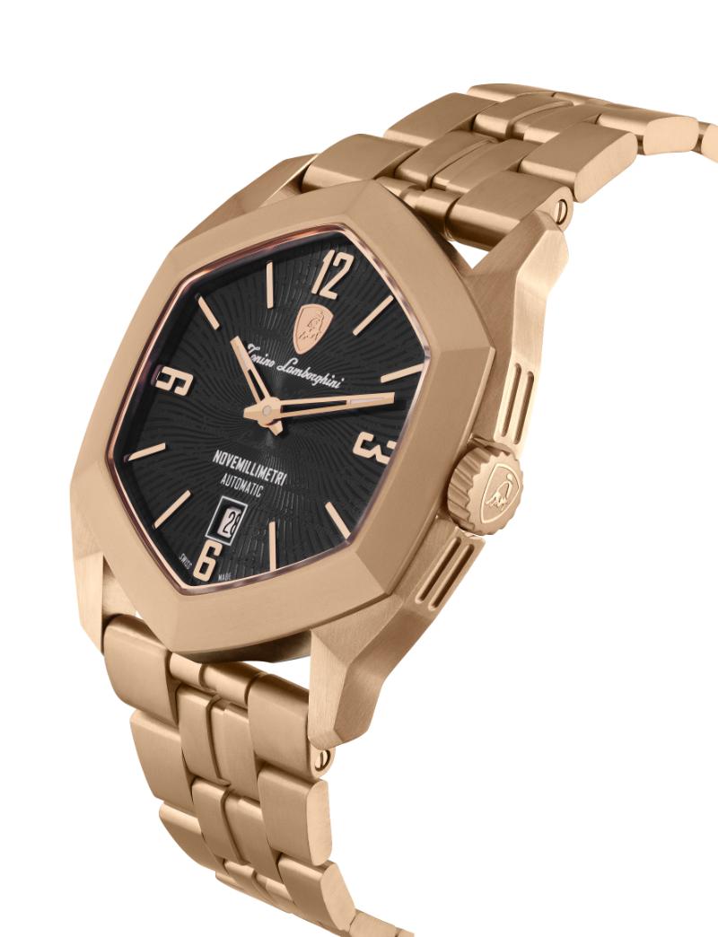 Tonino Lamborghini Swiss Made Novemillimetri Automatic Black Dial Analog Watch For Gents -  TLF-T08-4-B