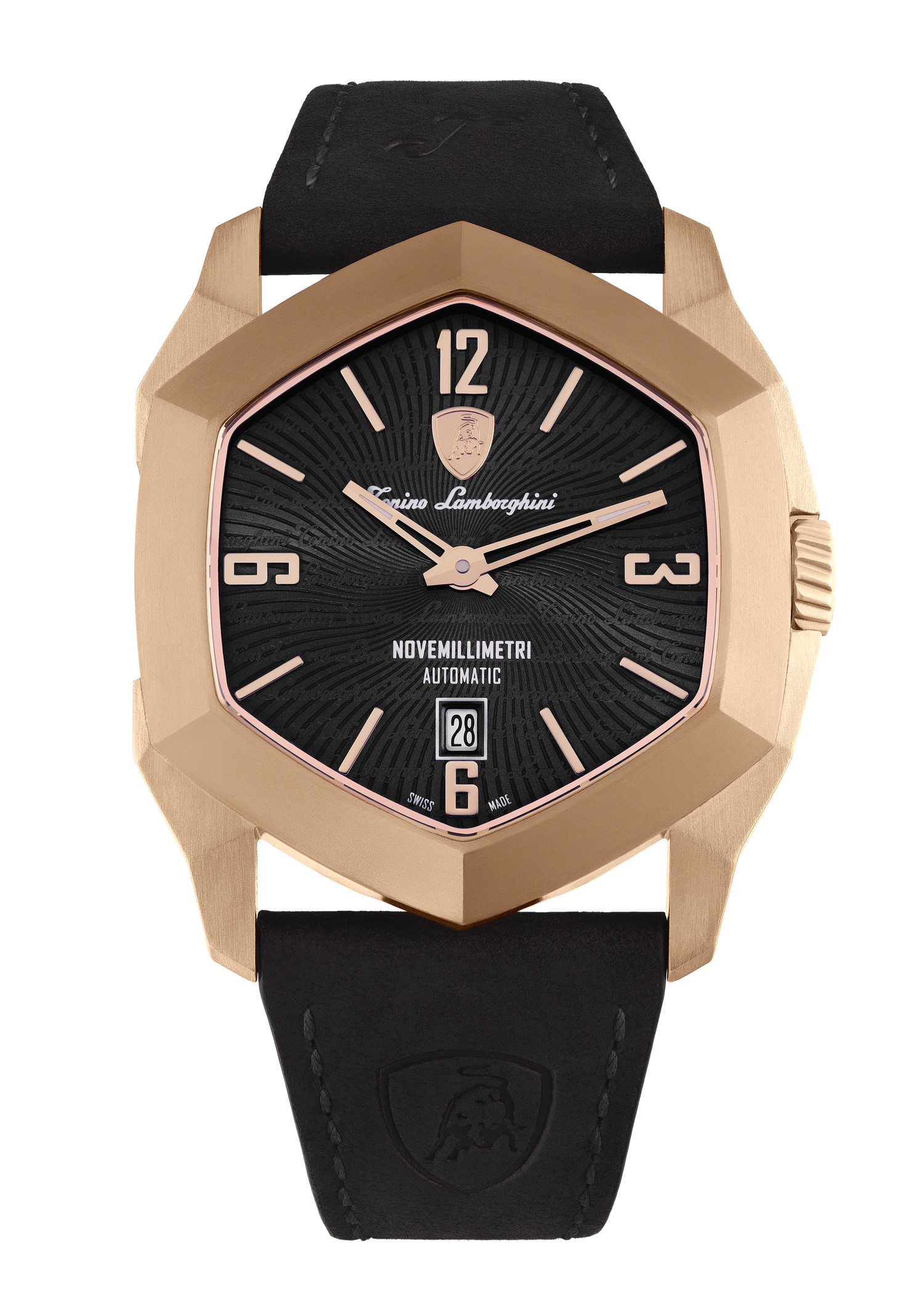 Tonino Lamborghini Novemillimetri Black With Patterned and Laquered dial Watch For Men - TLF-T08-4