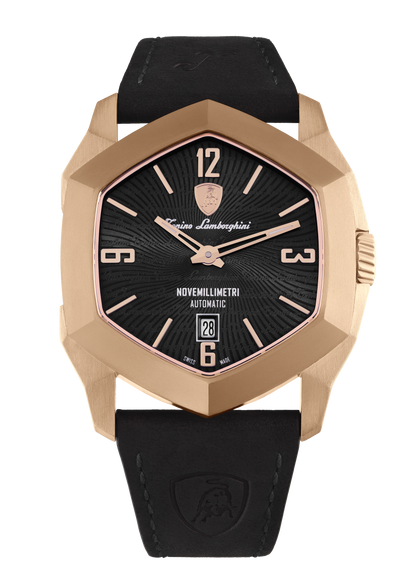 Tonino Lamborghini Novemillimetri Black With Patterned and Laquered dial Watch For Men - TLF-T08-4