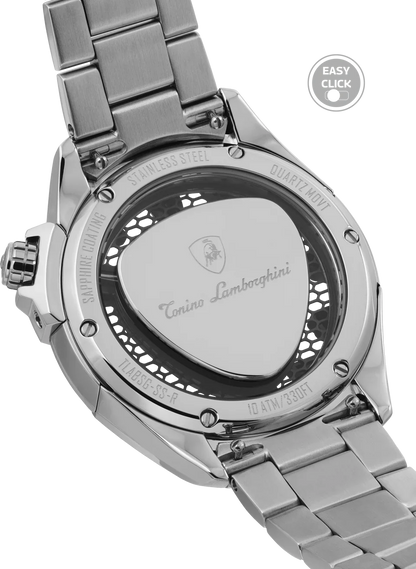 Tonino Lamborghini SHOCK ABS Blue and Black With Luminova on hands and Indexes Dial  Watch For Men - TLABSB-SS-B
