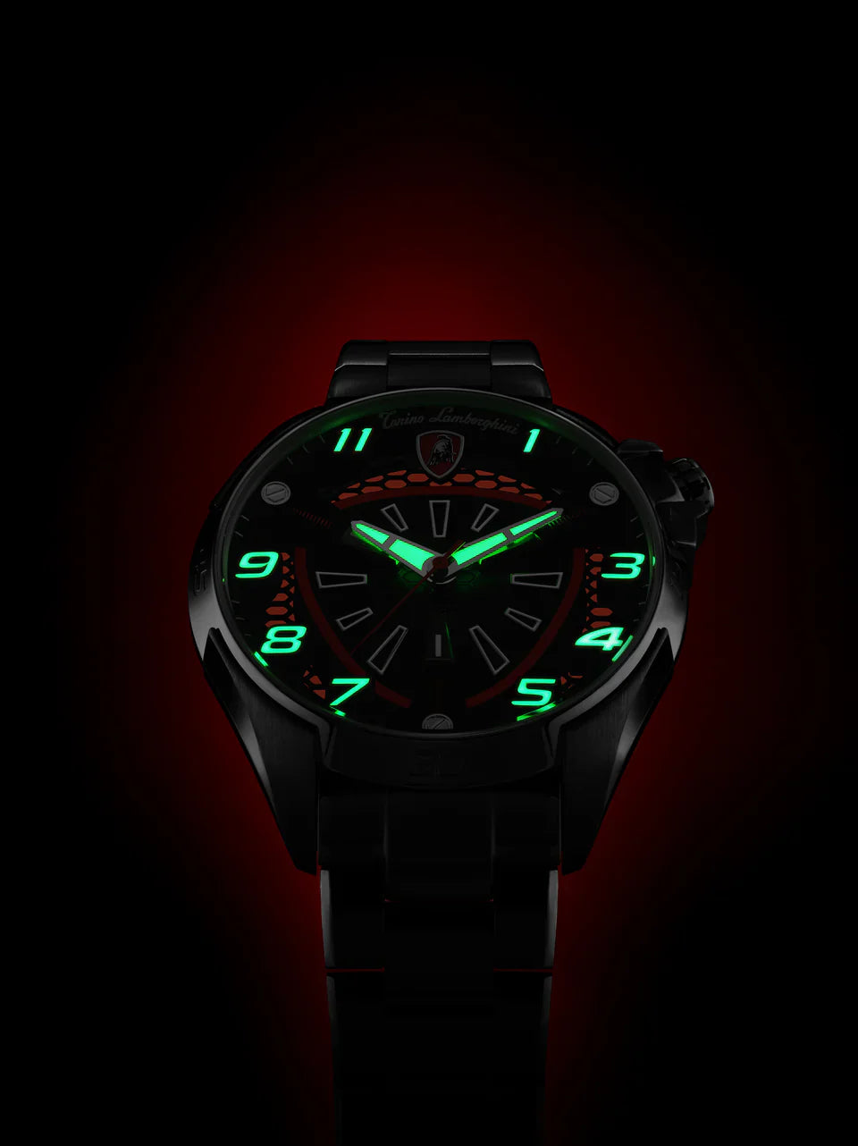 Tonino Lamborghini SHOCK ABS Blue and Black With Luminova on hands and Indexes Dial  Watch For Men - TLABSB-SS-B