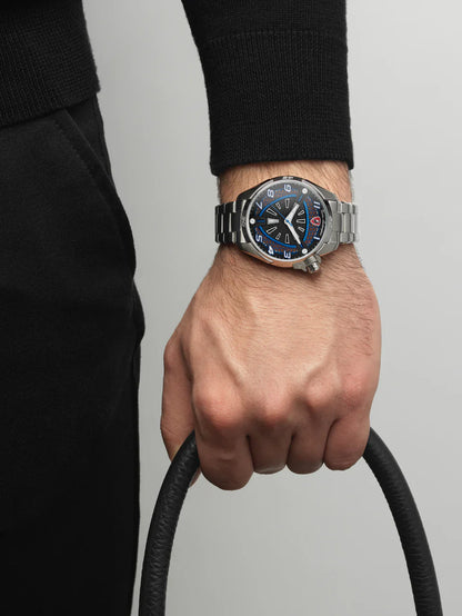 Tonino Lamborghini SHOCK ABS Blue and Black With Luminova on hands and Indexes Dial  Watch For Men - TLABSB-SS-B
