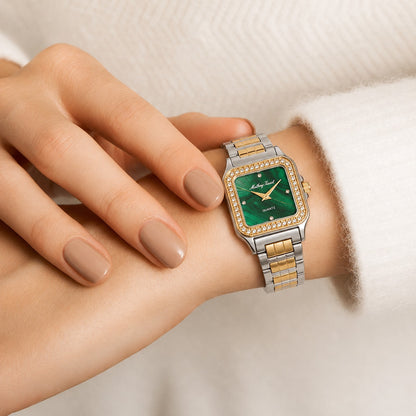 Mathey-Tissot Swiss Made Quartz  Green Dial Analog Watch - Ladies D971BQYV