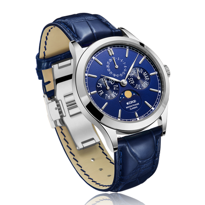 ZEROO C1 CLASSIC MOON PHASEQUARTZ WATCH FOR GENTS - ZC001SBL