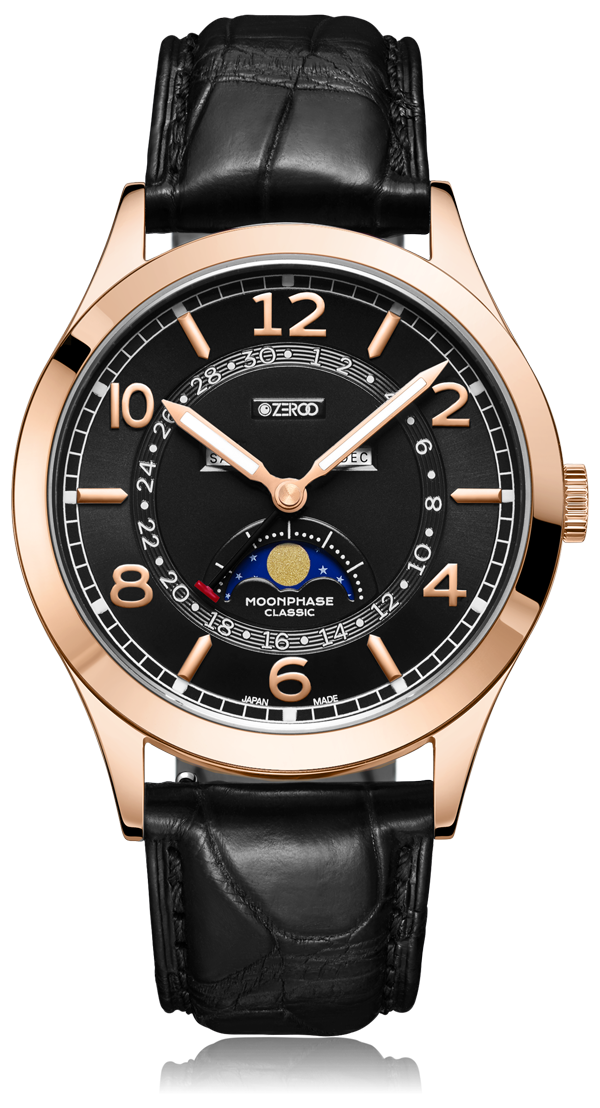 ZEROO C2 THE VIRGO CLASSIC MOONPHASEQUARTZ WATCH FOR GENTS - ZC002RBK