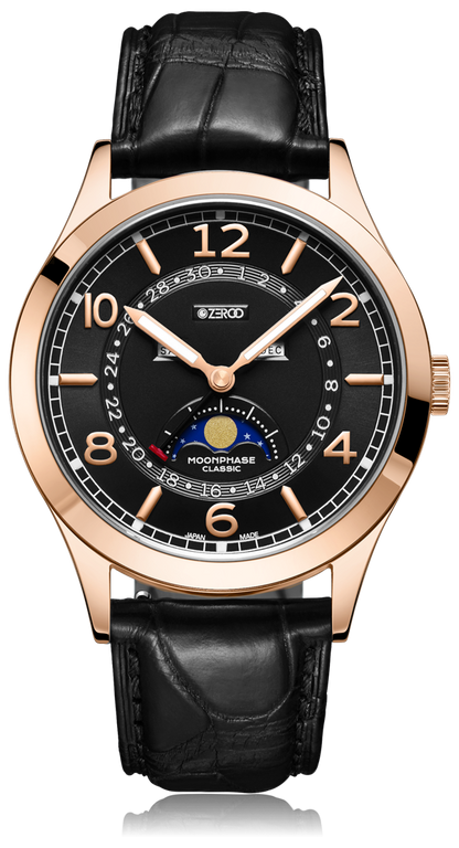 ZEROO C2 THE VIRGO CLASSIC MOONPHASEQUARTZ WATCH FOR GENTS - ZC002RBK