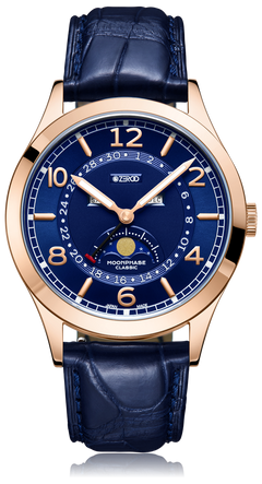 ZEROO C2 THE VIRGO CLASSIC MOONPHASEQUARTZ WATCH FOR GENTS - ZC002RBL