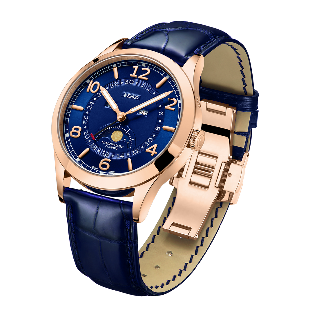 ZEROO C2 THE VIRGO CLASSIC MOONPHASEQUARTZ WATCH FOR GENTS - ZC002RBL