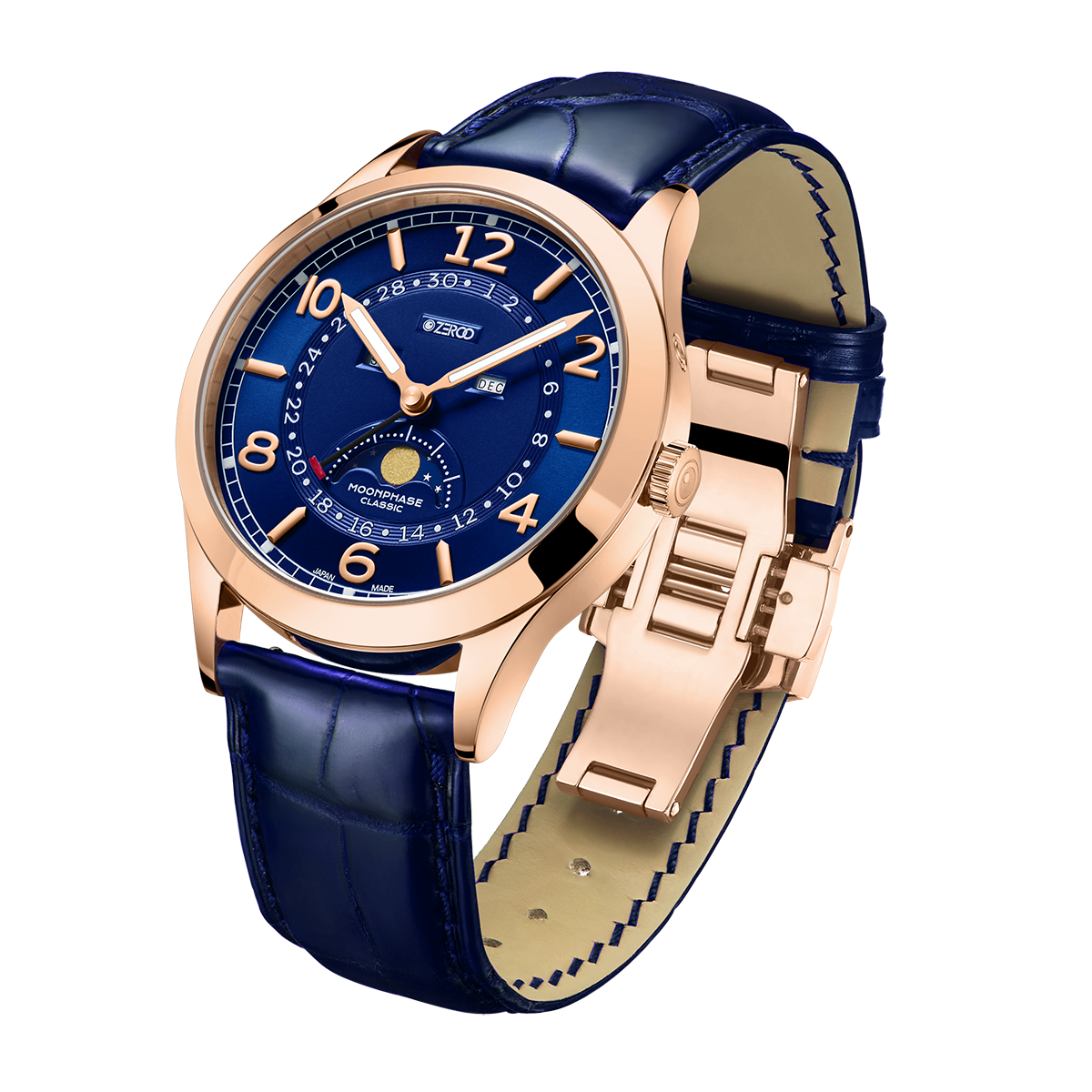 ZEROO C2 THE VIRGO CLASSIC MOONPHASEQUARTZ WATCH FOR GENTS - ZC002RBL