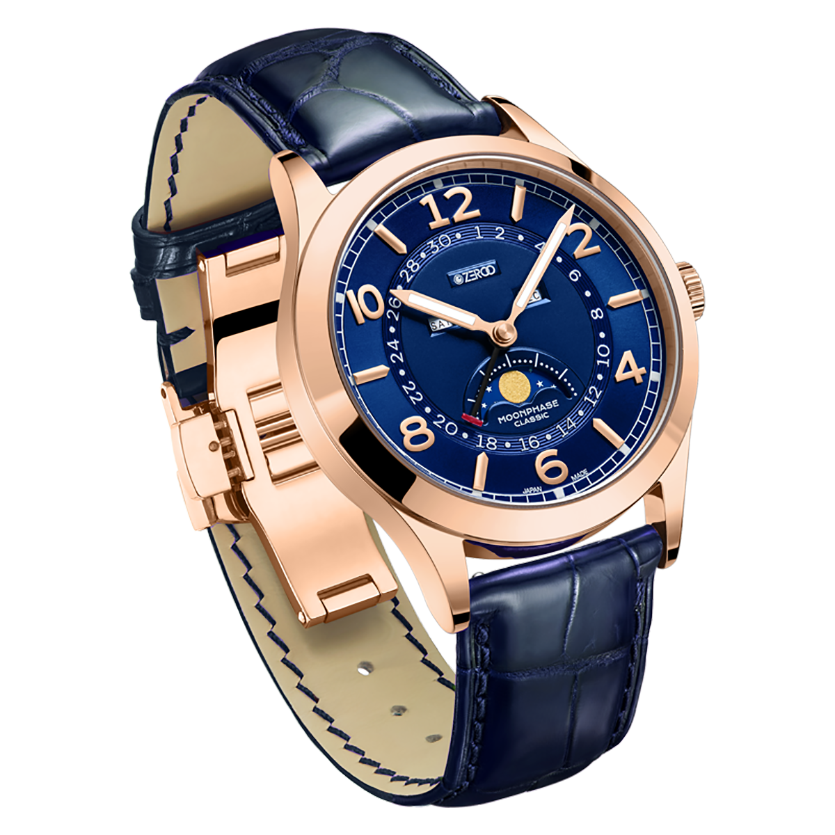 ZEROO C2 THE VIRGO CLASSIC MOONPHASEQUARTZ WATCH FOR GENTS - ZC002RBL