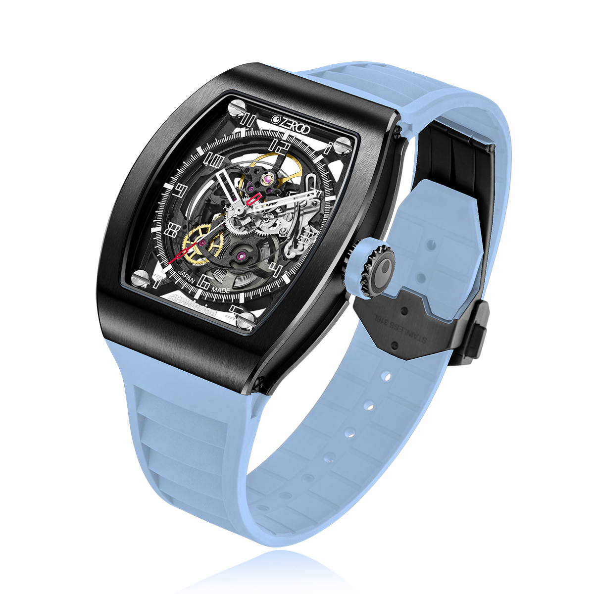ZEROO M2 THE SUBARU SKELETON MECHANICAL AUTOMATICAUTOMATIC WATCH FOR MEN - ZM002BLB