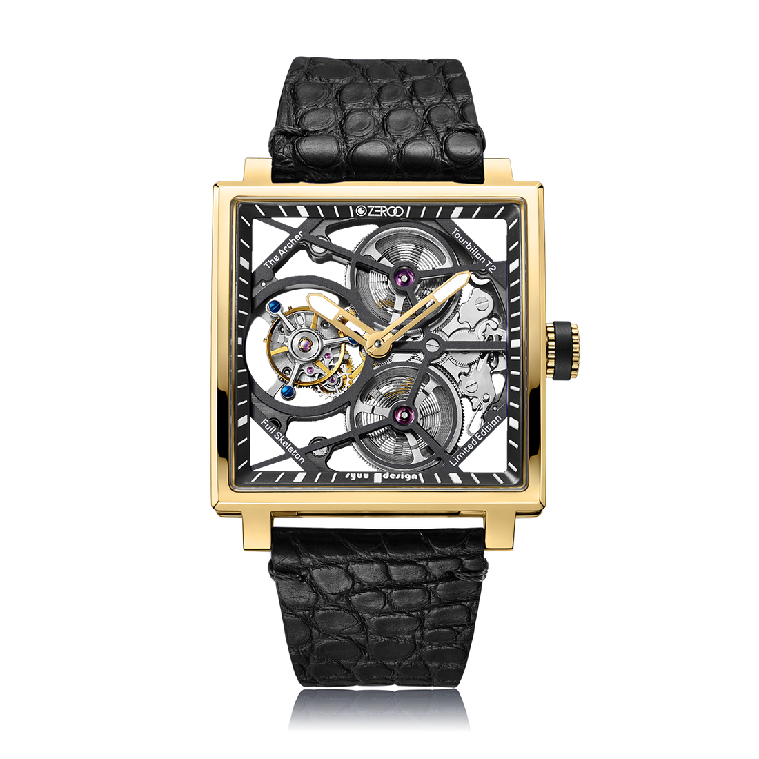 ZEROO T1 THE ARCHER
FULL SKELETON TOURBILLONMANUAL TOURBILLON WATCH FOR GENTS - ZT002GBK