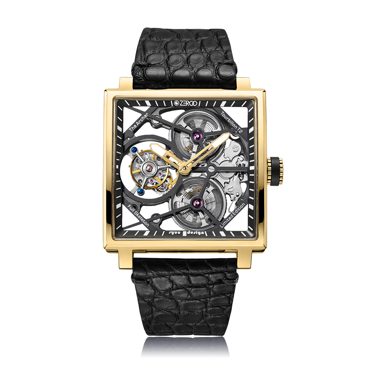 ZEROO T1 THE ARCHER
FULL SKELETON TOURBILLONMANUAL TOURBILLON WATCH FOR GENTS - ZT002GBK