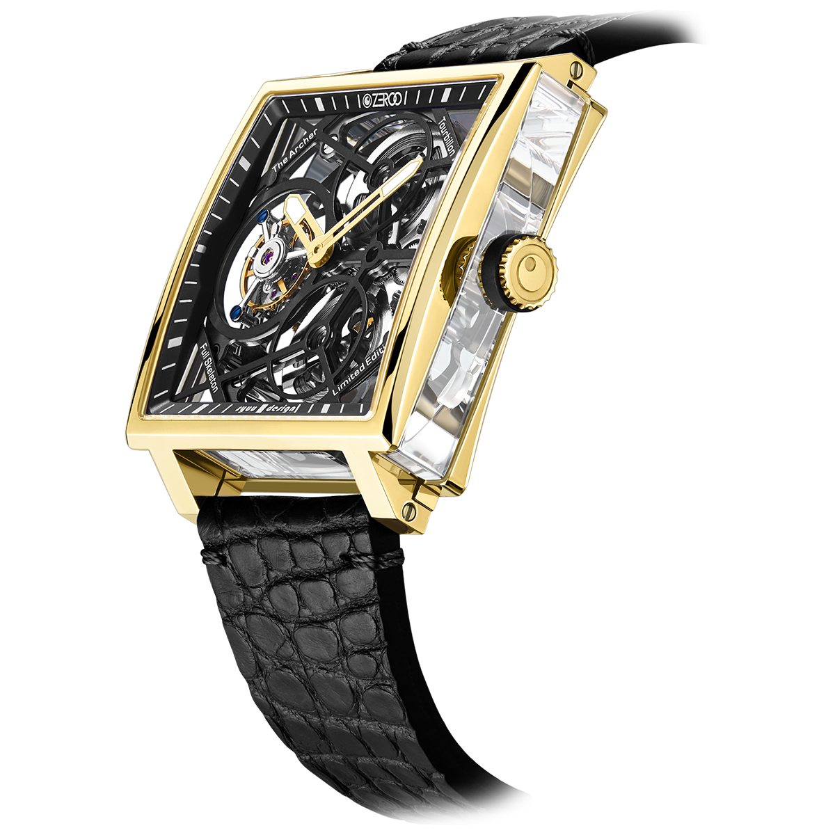 ZEROO T1 THE ARCHER
FULL SKELETON TOURBILLONMANUAL TOURBILLON WATCH FOR GENTS - ZT002GBK