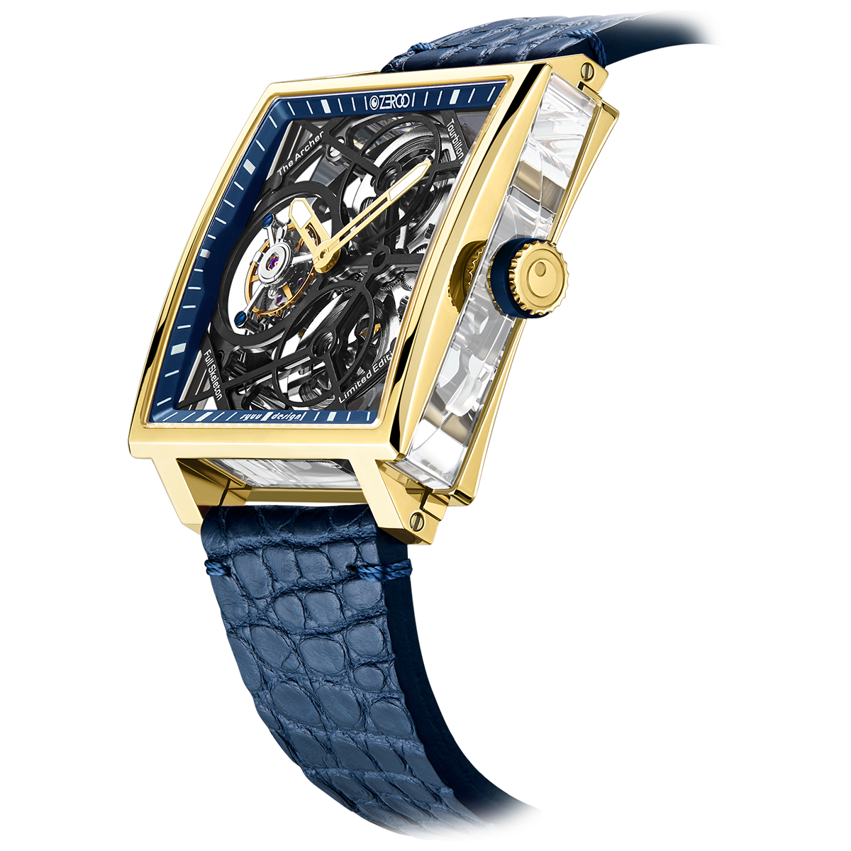 ZEROO T1 THE ARCHER FULL SKELETON TOURBILLONMANUAL TOURBILLON WATCH FOR GENTS - ZT002GBL