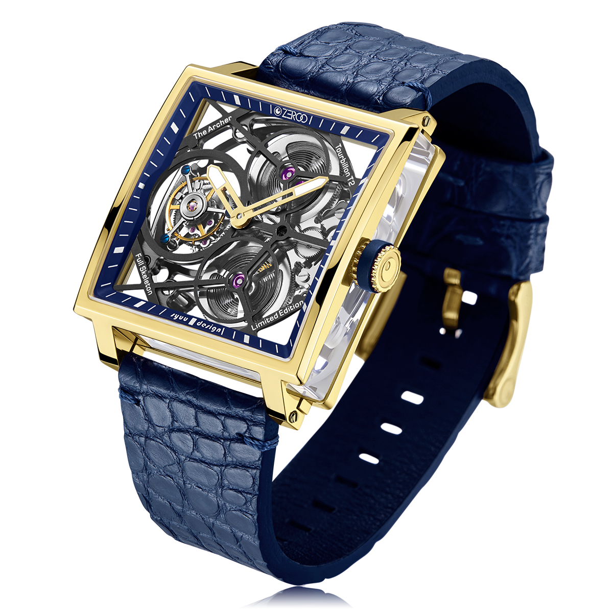 ZEROO T1 THE ARCHER FULL SKELETON TOURBILLONMANUAL TOURBILLON WATCH FOR GENTS - ZT002GBL