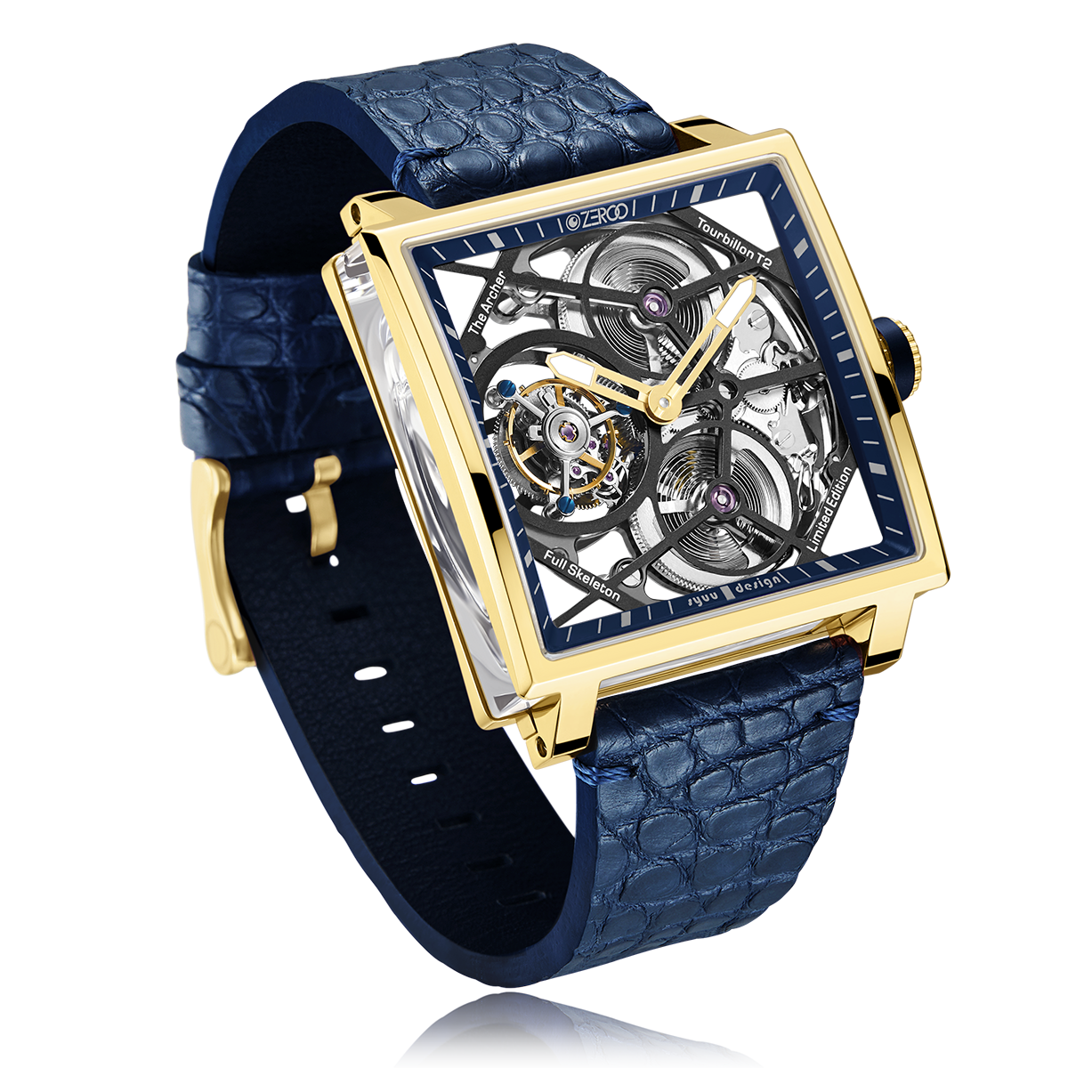 ZEROO T1 THE ARCHER FULL SKELETON TOURBILLONMANUAL TOURBILLON WATCH FOR GENTS - ZT002GBL
