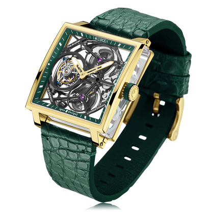 ZEROO T1 THE ARCHER FULL SKELETON TOURBILLONMANUAL TOURBILLON WATCH FOR GENTS - ZT002GGR