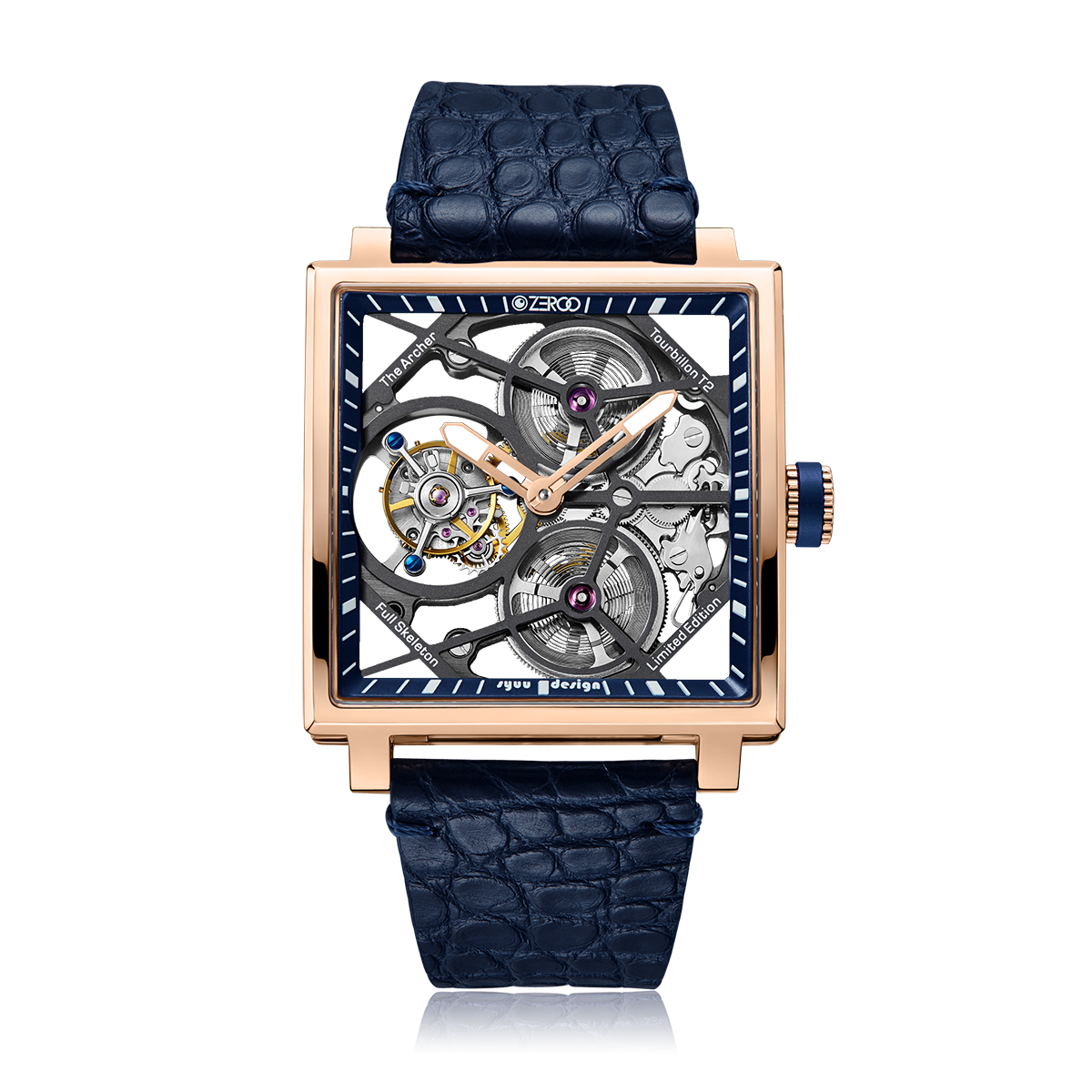 ZEROO T1 THE ARCHER FULL SKELETON TOURBILLONMANUAL TOURBILLON WATCH FOR GENTS - ZT002RBL
