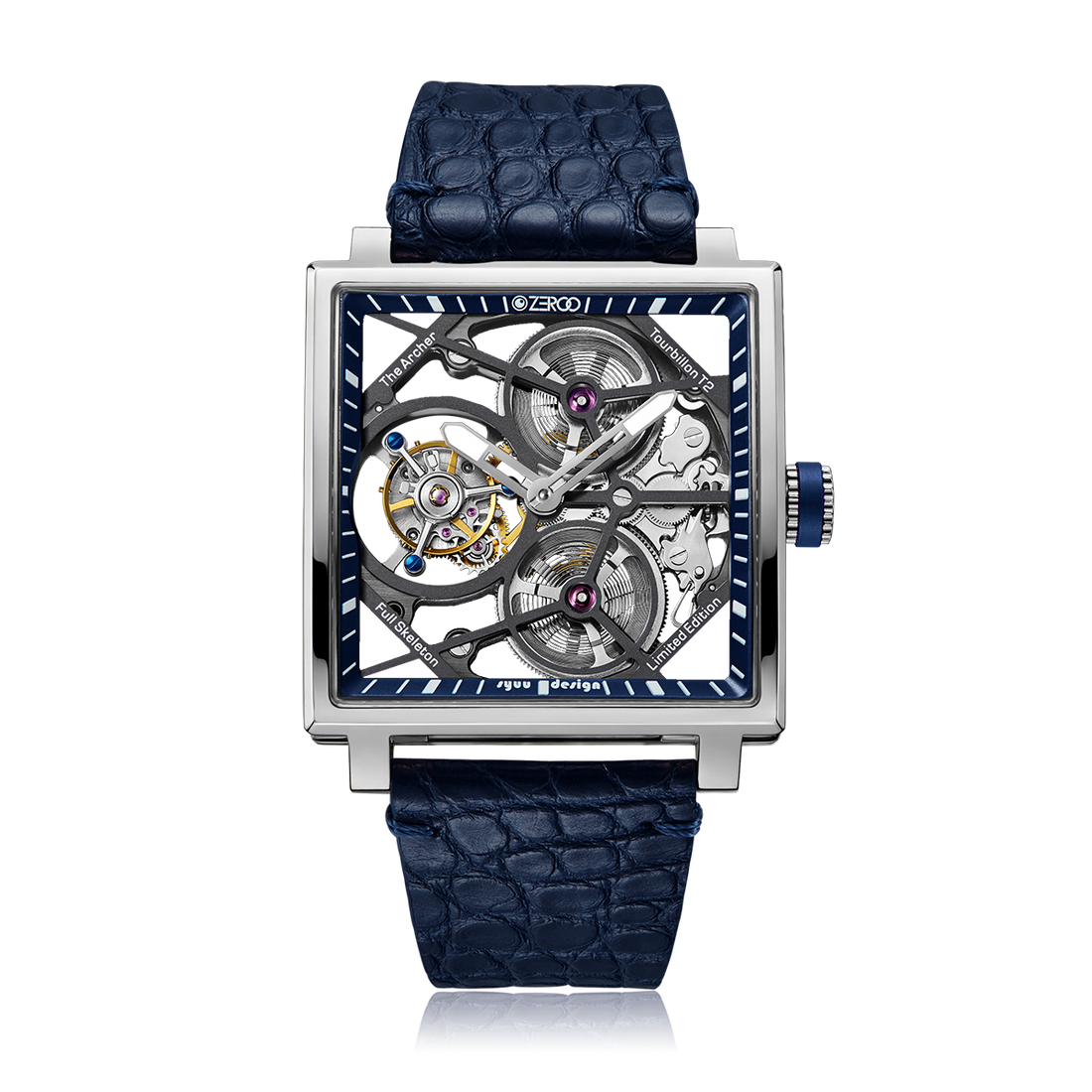 ZEROO T1 THE ARCHER
FULL SKELETON TOURBILLONMANUAL TOURBILLON WATCH FOR GENTS - ZT002SBL