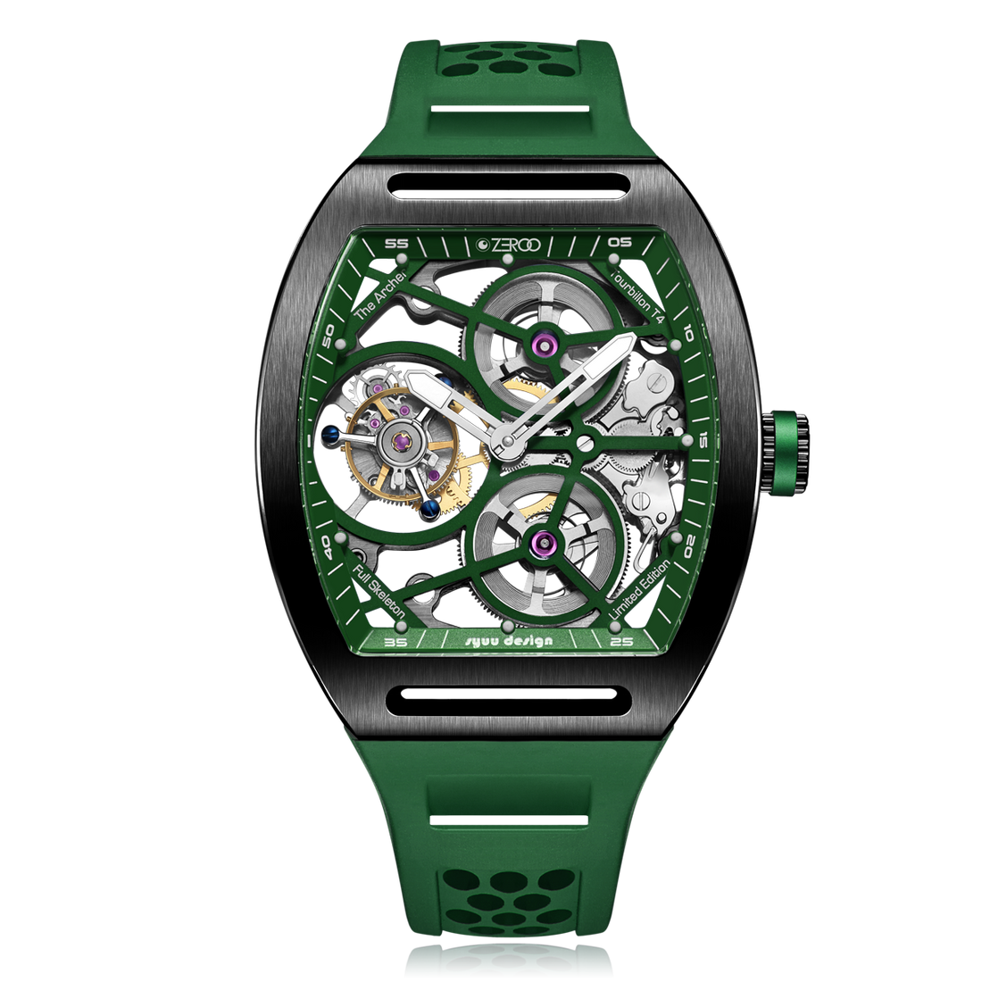ZEROO T4 THE ARCHER
FULL SKELETON TOURBILLONMANUAL TOURBILLON WATCH FOR GENTS - ZT004BGR