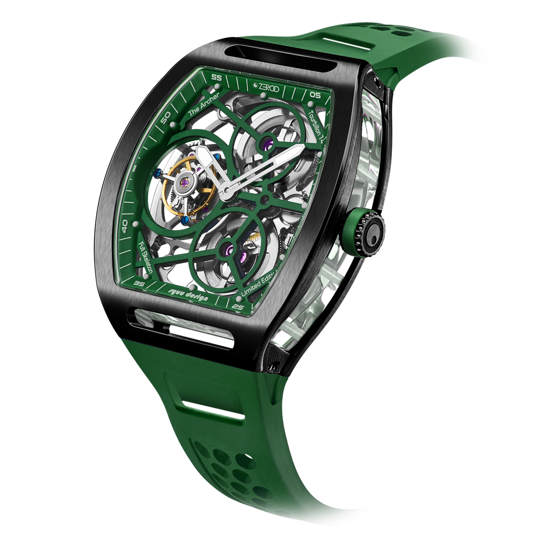 ZEROO T4 THE ARCHER
FULL SKELETON TOURBILLONMANUAL TOURBILLON WATCH FOR GENTS - ZT004BGR