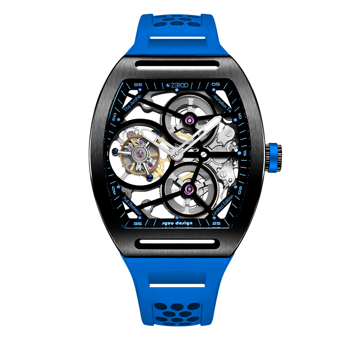 ZEROO T4 THE ARCHER
FULL SKELETON TOURBILLONMANUAL TOURBILLON WATCH FOR GENTS - ZT004BLB