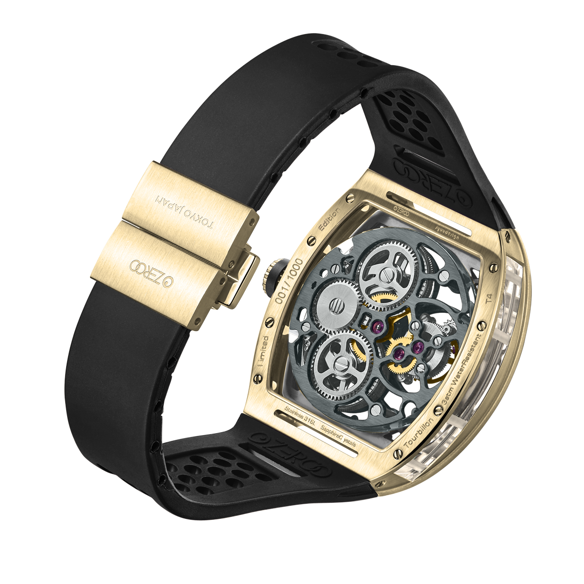 ZEROO T4 THE ARCHER FULL SKELETON TOURBILLONMANUAL TOURBILLON WATCH FOR GENTS - ZT004GBK