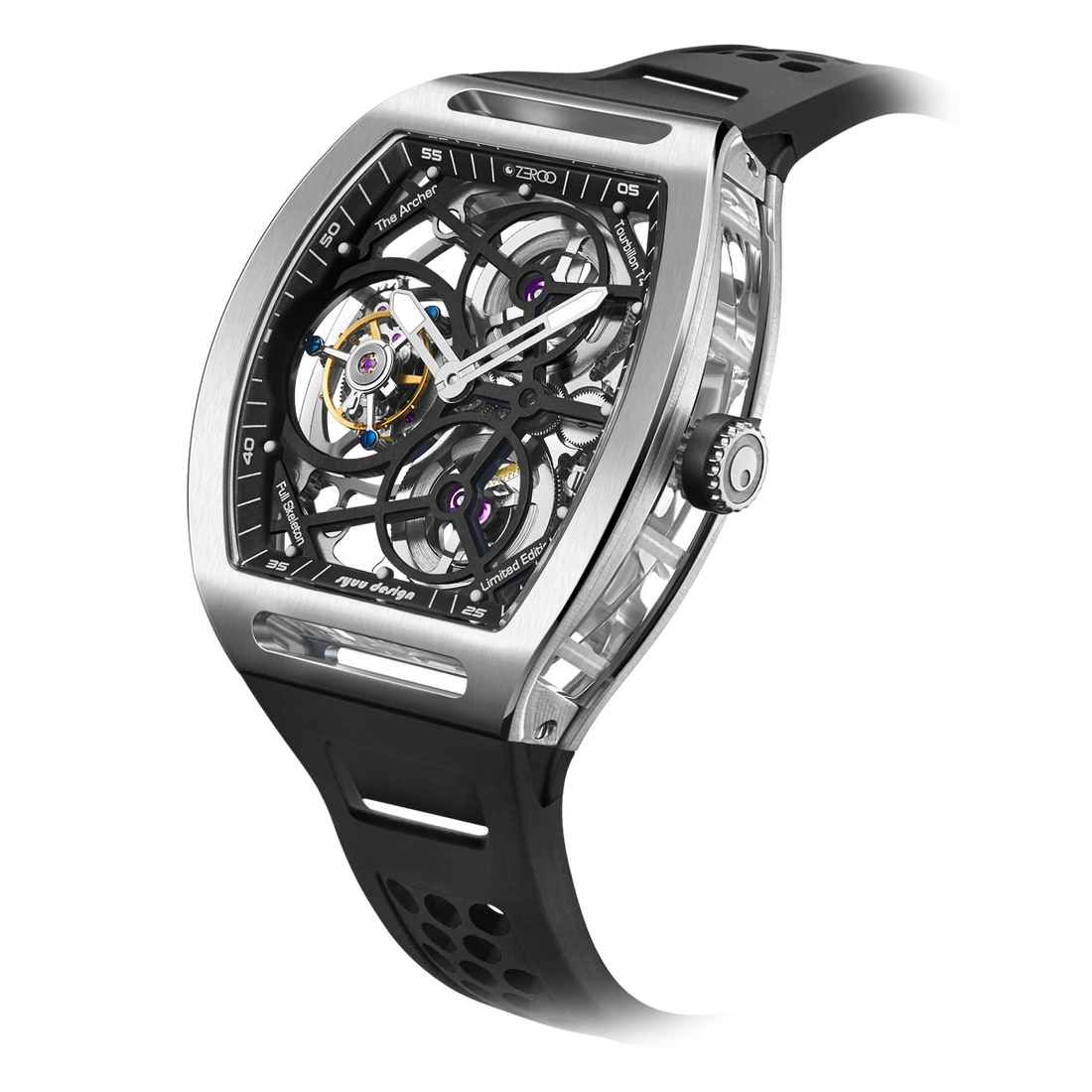 ZEROO T4 THE ARCHER
FULL SKELETON TOURBILLONMANUAL TOURBILLON WATCH FOR GENTS - ZT004SBK