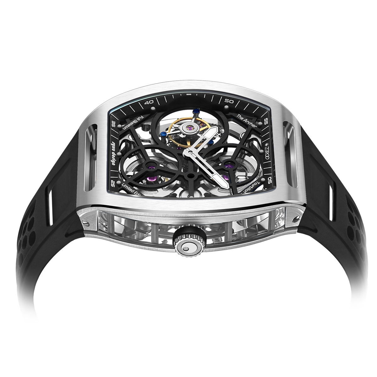 ZEROO T4 THE ARCHER FULL SKELETON TOURBILLONMANUAL TOURBILLON WATCH FOR GENTS - ZT004SBK