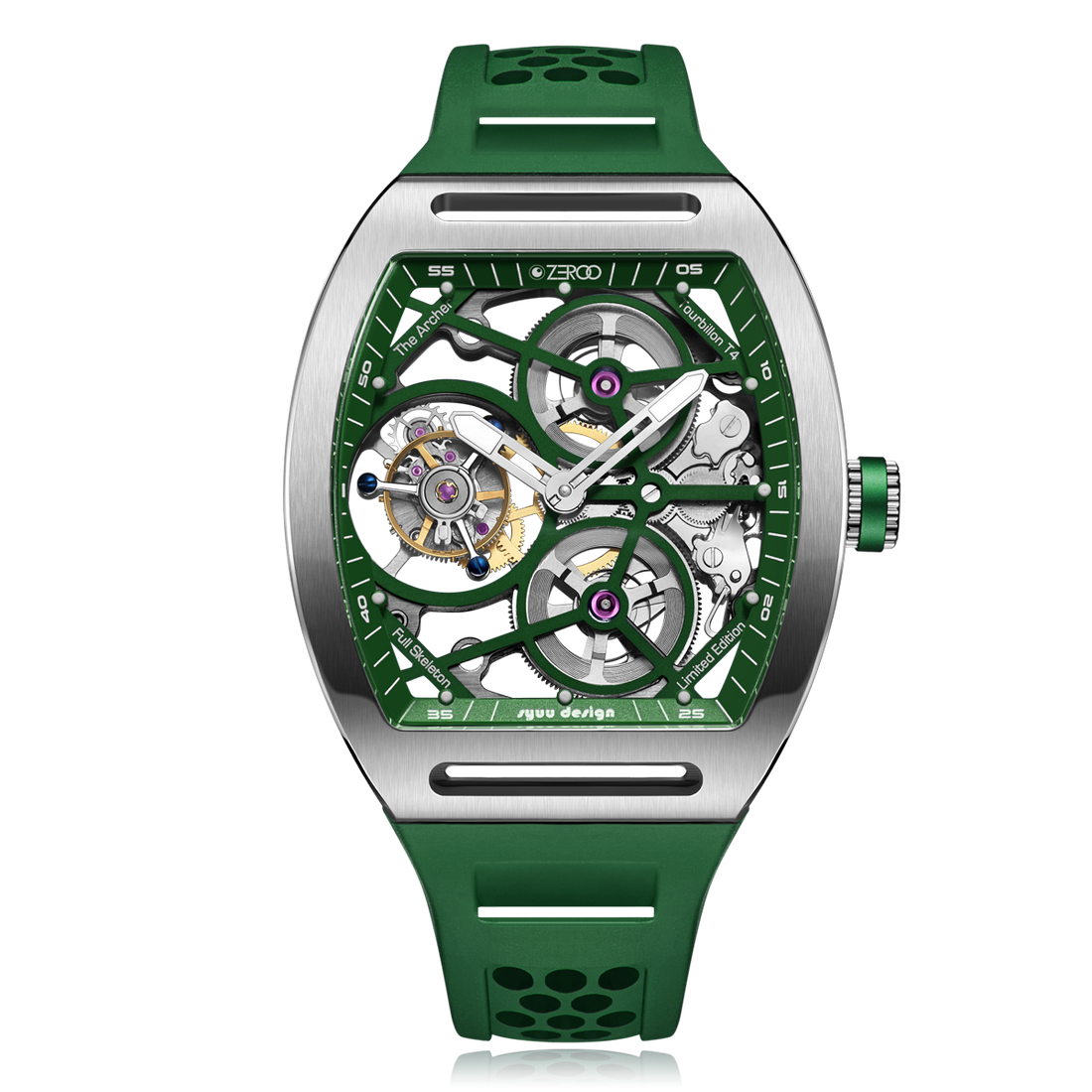 ZEROO T4 THE ARCHER
FULL SKELETON TOURBILLONMANUAL TOURBILLON WATCH FOR GENTS - ZT004SGR