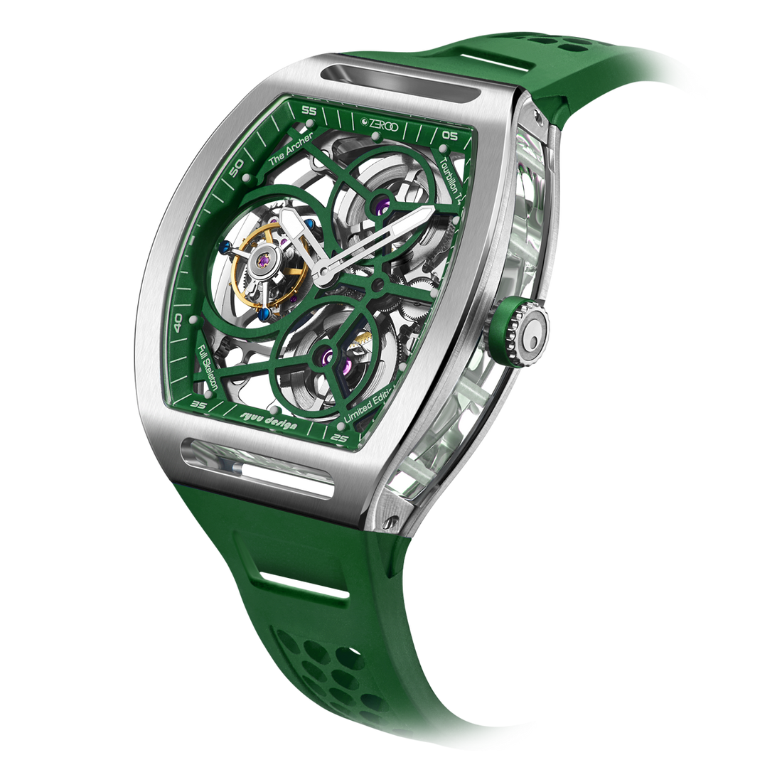 ZEROO T4 THE ARCHER
FULL SKELETON TOURBILLONMANUAL TOURBILLON WATCH FOR GENTS - ZT004SGR