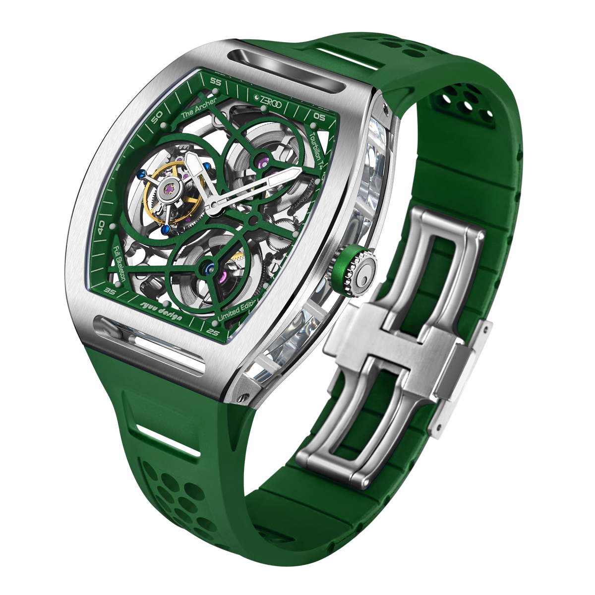 ZEROO T4 THE ARCHER
FULL SKELETON TOURBILLONMANUAL TOURBILLON WATCH FOR GENTS - ZT004SGR