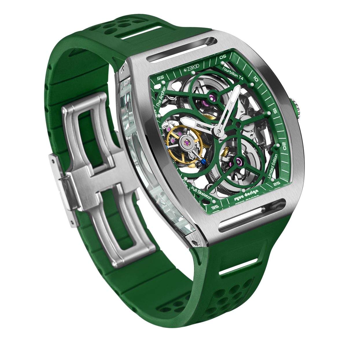 ZEROO T4 THE ARCHER
FULL SKELETON TOURBILLONMANUAL TOURBILLON WATCH FOR GENTS - ZT004SGR