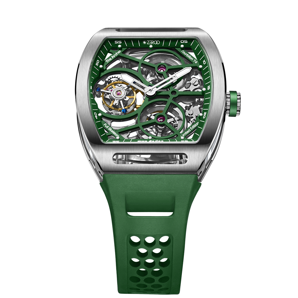 ZEROO T4 THE ARCHER
FULL SKELETON TOURBILLONMANUAL TOURBILLON WATCH FOR GENTS - ZT004SGR