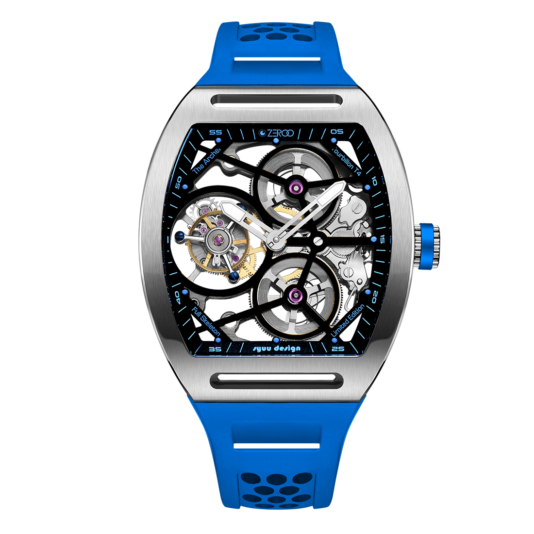 ZEROO T4 THE ARCHER
FULL SKELETON TOURBILLONMANUAL TOURBILLON WATCH FOR GENTS - ZT004SLB