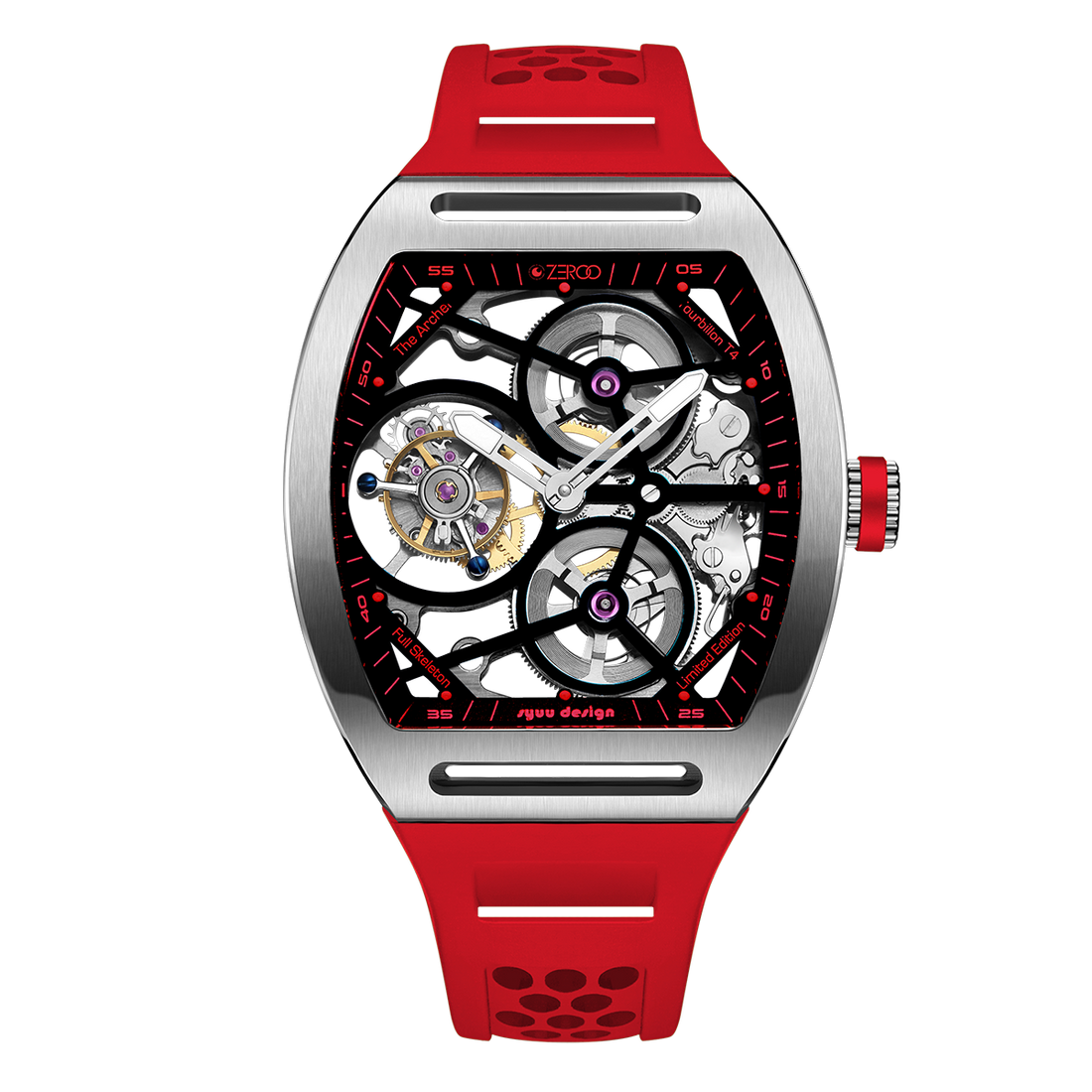 ZEROO T4 THE ARCHER
FULL SKELETON TOURBILLONMANUAL TOURBILLON WATCH FOR GENTS - ZT004SRD
