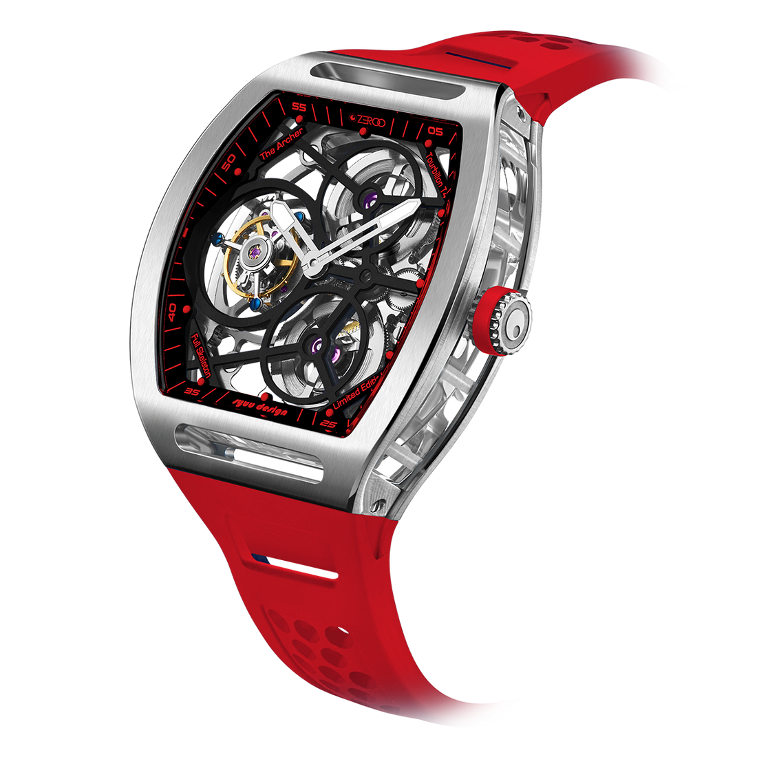 ZEROO T4 THE ARCHER
FULL SKELETON TOURBILLONMANUAL TOURBILLON WATCH FOR GENTS - ZT004SRD